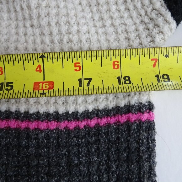 SO Colorblock Black Gray Pink Mock Neck Sweater Women Size XS Long Sleeve - Picture 7 of 9